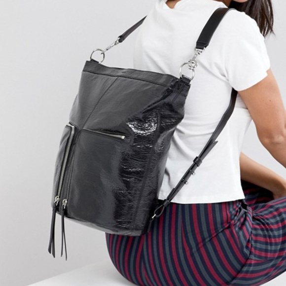 All Saints Handbags - All Saints Fetch Shine Backpack black
